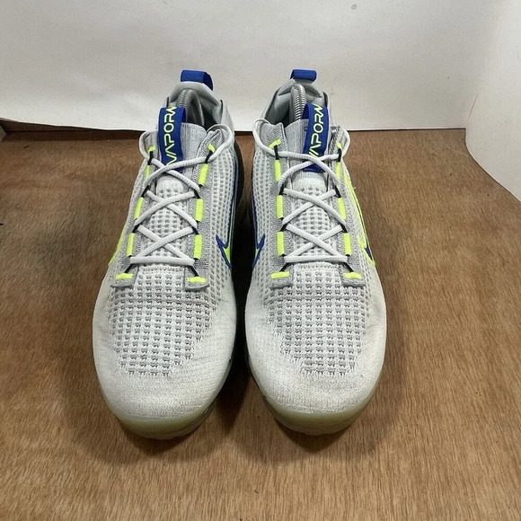 Nike Air VaporMax 2021 FK Men Size 8.5 'White Hyper Royal Volt' [DC9394-100] - Picture 2 of 9